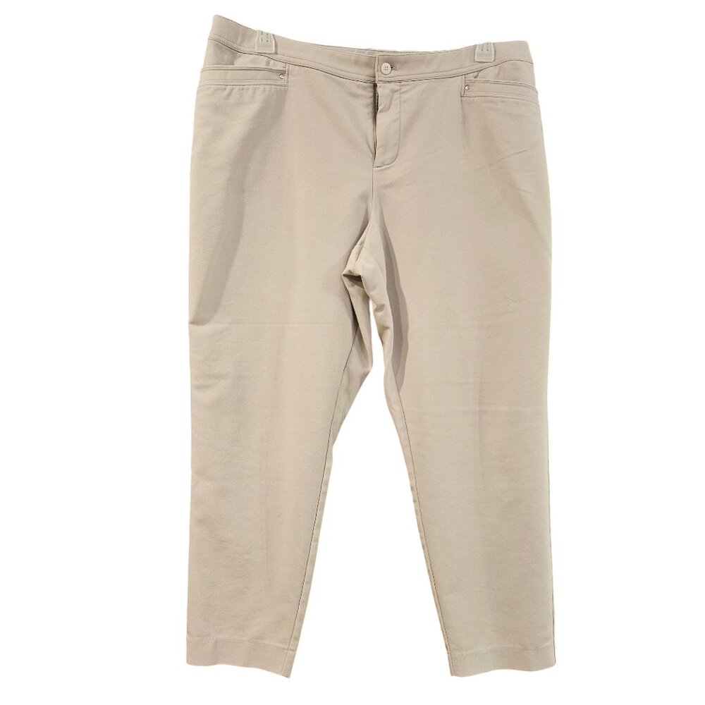 11.CJ Banks Signature Slimming Shaped Fit Light Gray Pockets Ankle Pant Size 18W